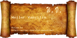 Weiler Vaszilia névjegykártya